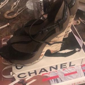 Chanel peep toed Wedges